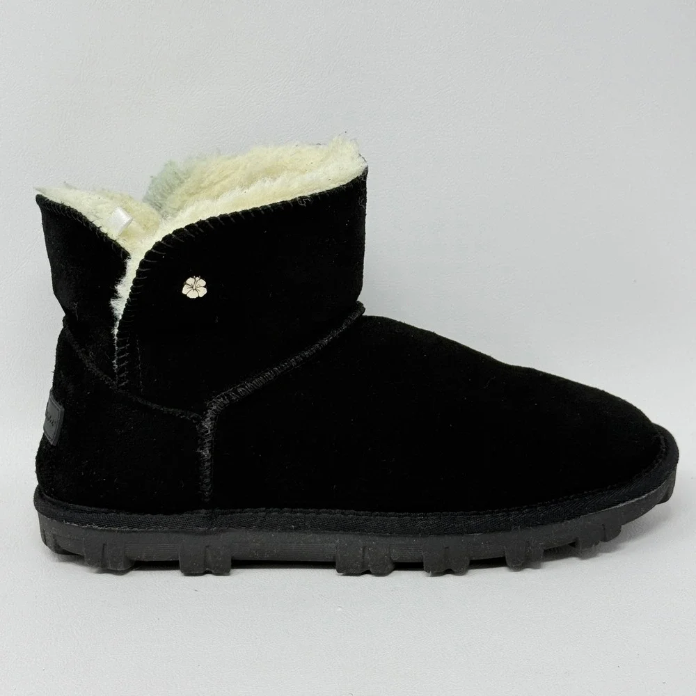 Tommy Bahama Afet Womens 9‎ Black Suede Ankle Boots Faux Shearling Indie Street